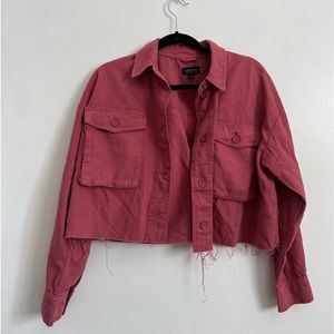Pink Cropped Topshop Jacket